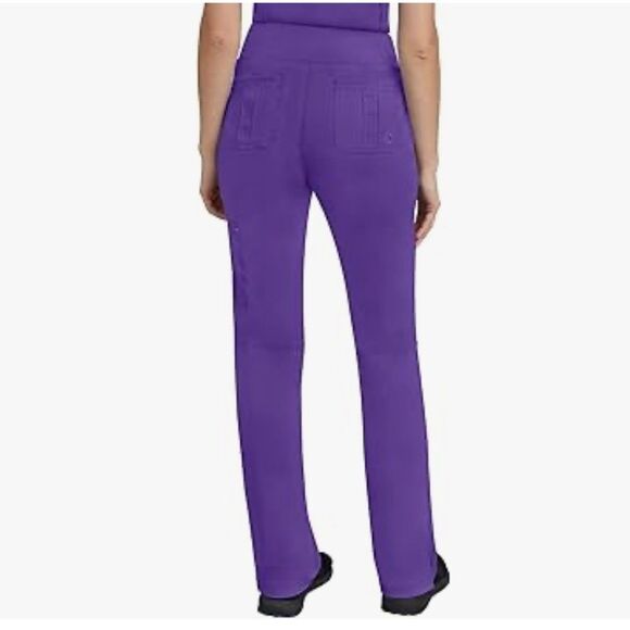 Healing Hands Scrubs Pants 5 Pocket Purple Label Cargo Tori Yoga Size XL Grape - Picture 2 of 11